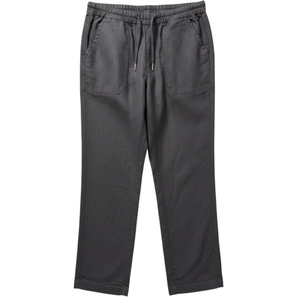 Quince Cotton Linen Twill Straight Leg Pants Charcoal Grey Size S